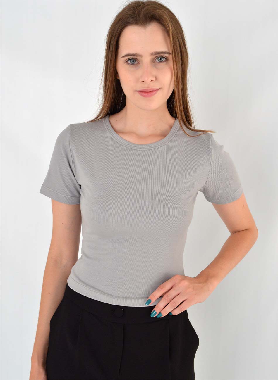 Blusa Bsica Cinza Coqueta - Foto 1