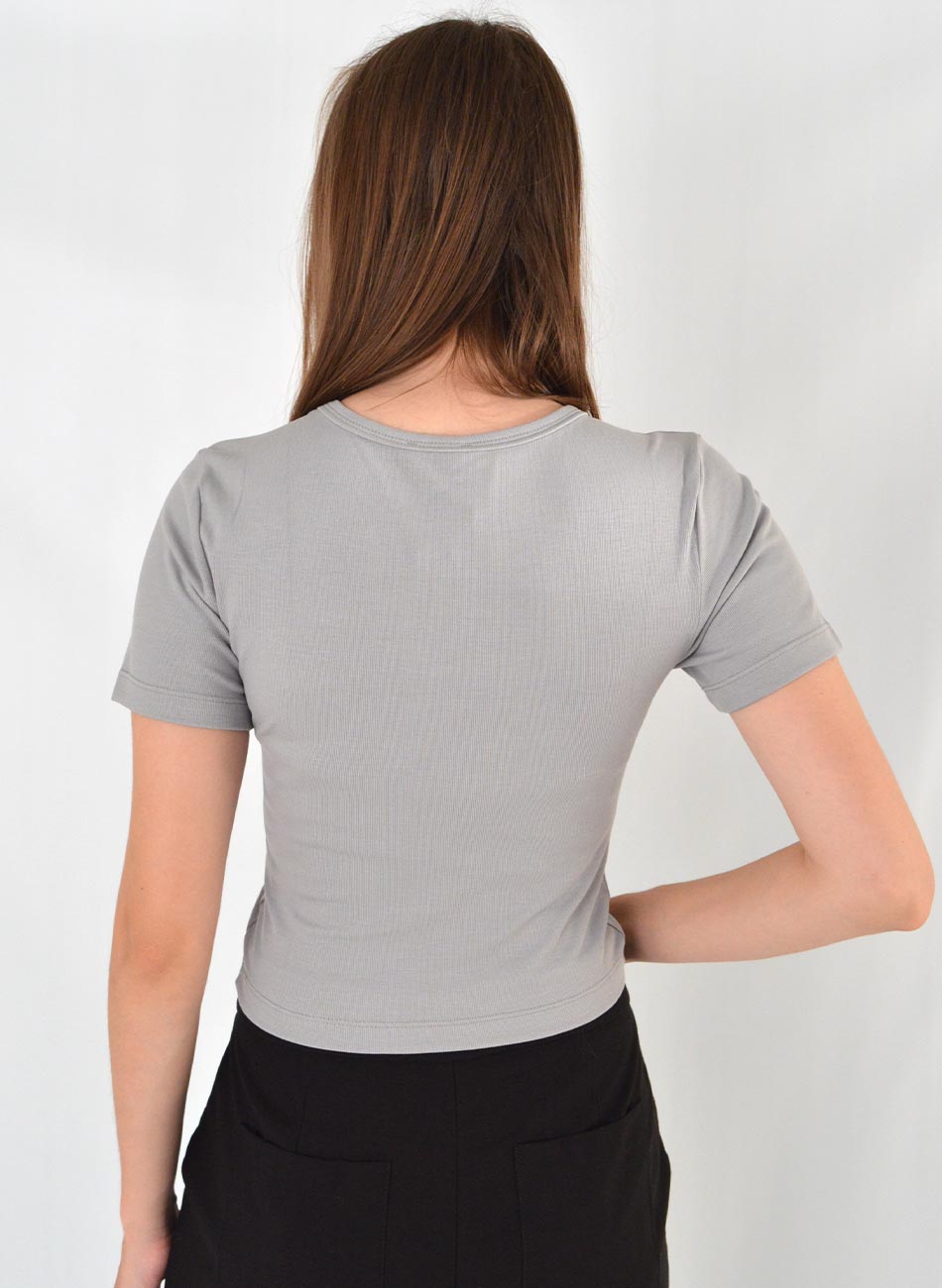 Blusa Bsica Cinza Coqueta - Foto 3