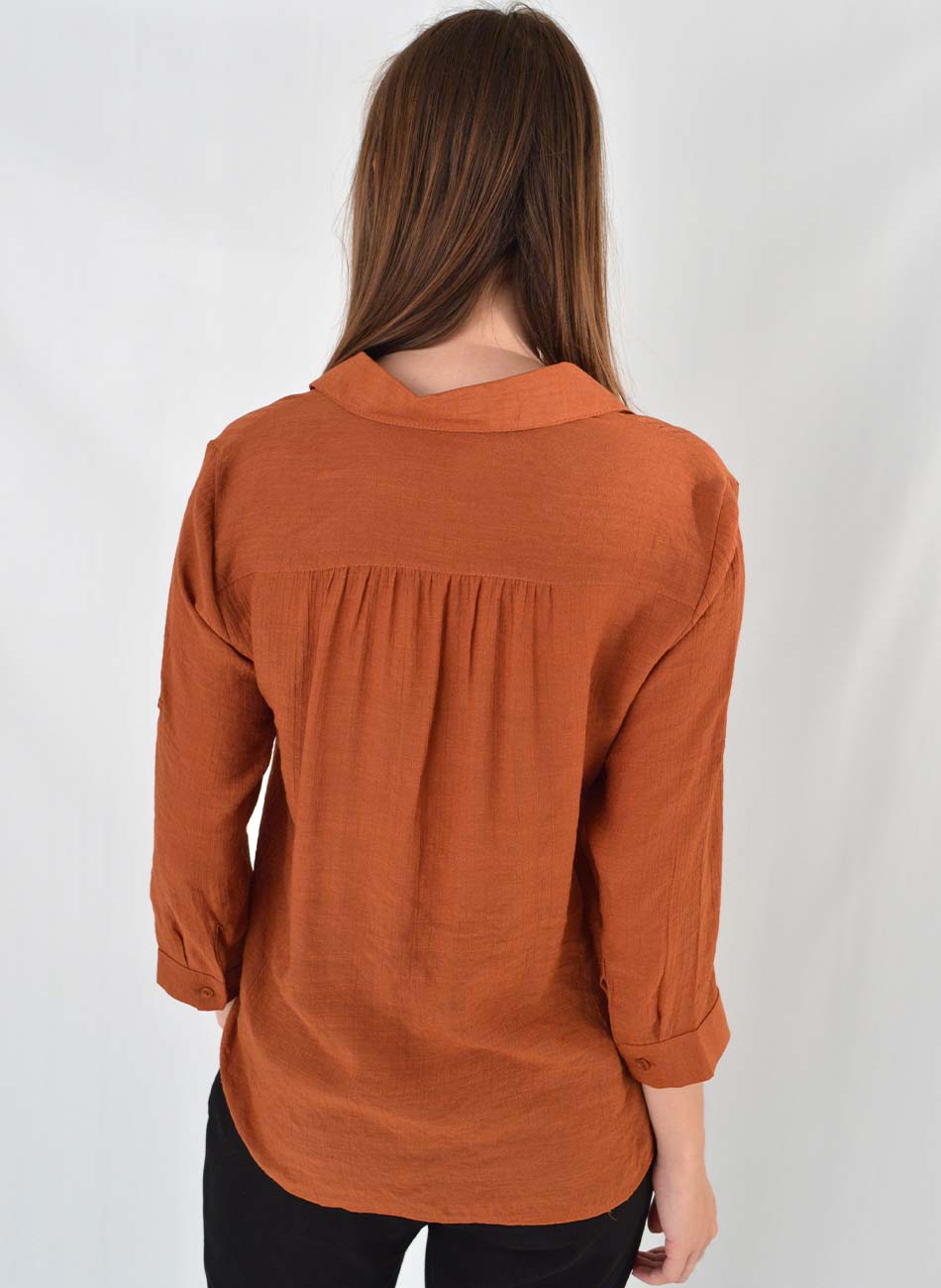 Blusa Viscose Manga 7/8 Canela Citt - Foto 3