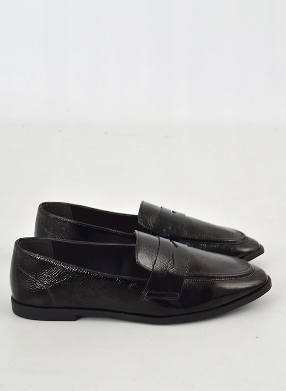 Mocassim Preto Couro Verniz Cenoura - Foto 3