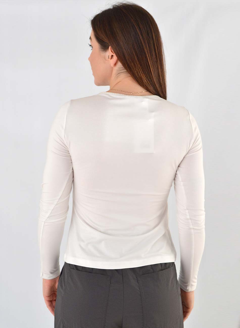 Blusa Bsica Viscolycra Off White Declari - Foto 3