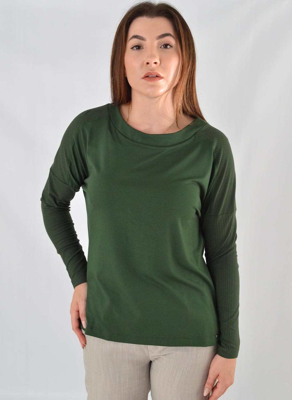 Blusa Ampla Viscose Musgo Declari - Foto 1