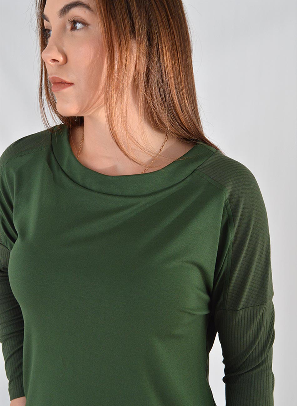 Blusa Ampla Viscose Musgo Declari - Foto 2