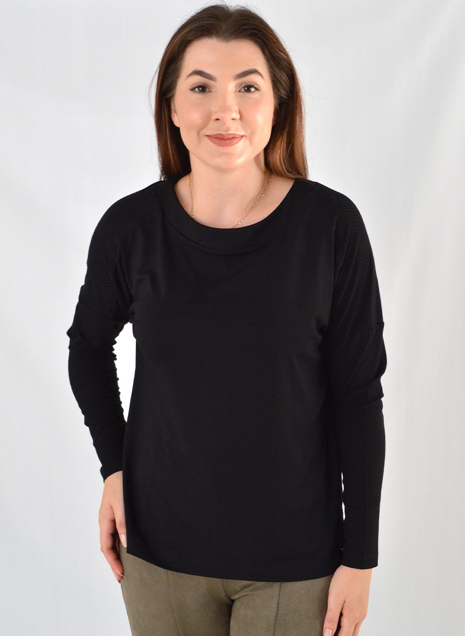 Blusa Ampla Viscose Preta Declari - Foto 1