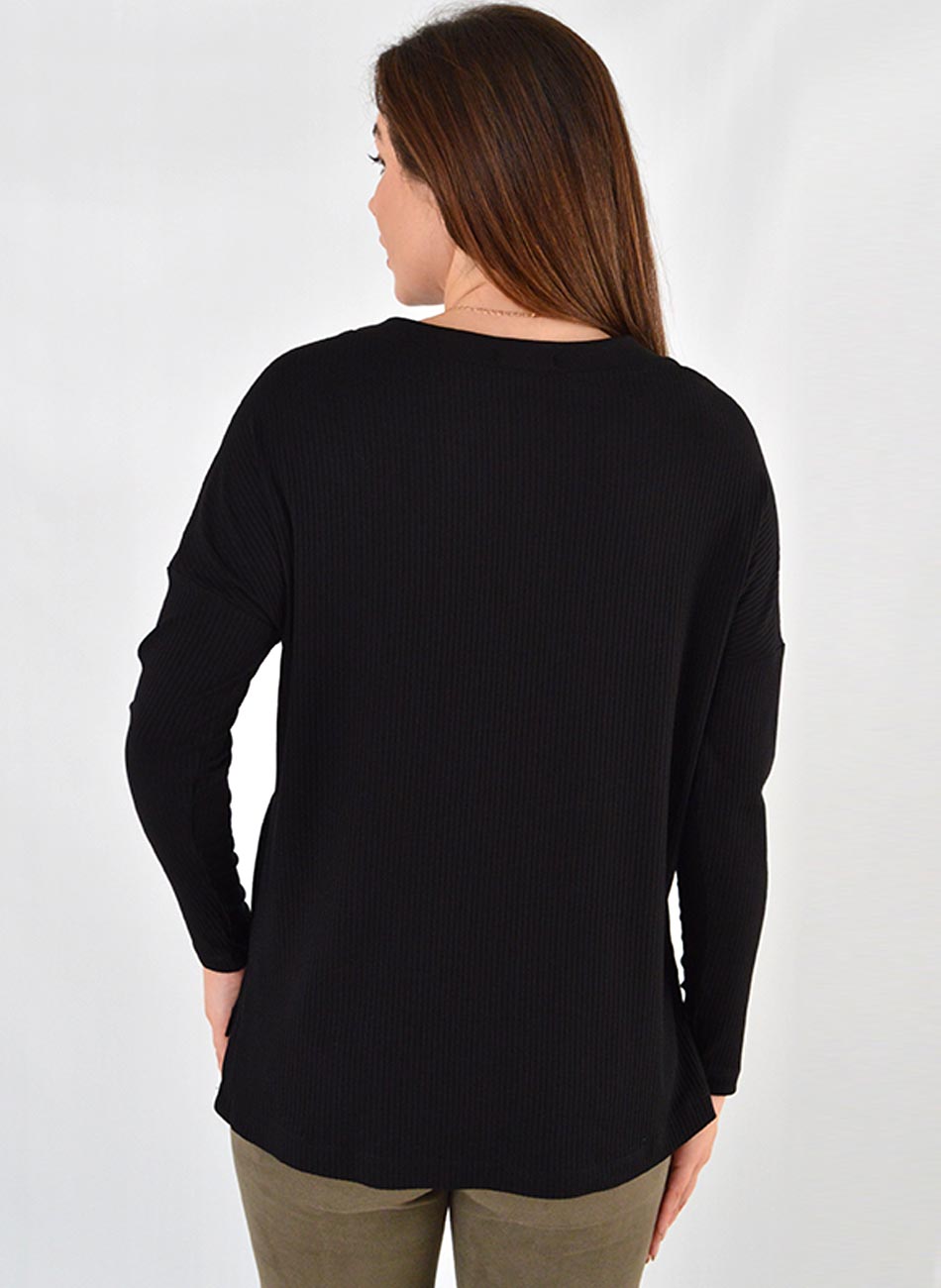 Blusa Ampla Viscose Preta Declari - Foto 3