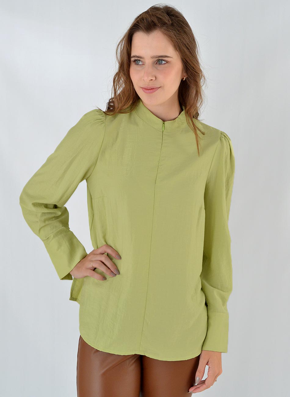 Blusa Gola com Zper Gatos e Atos Verde - Foto 1