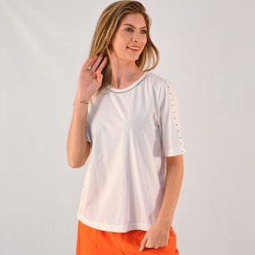 T Shirt Feminina Online - Maxi T-Shirts - Branco - Pole Modas